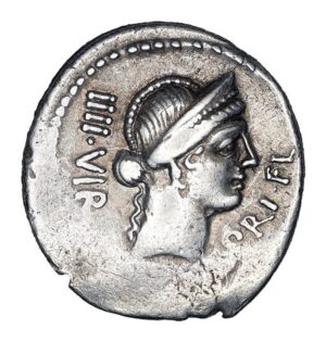 L Flaminius Chilo AR Denarius - Victory in Biga